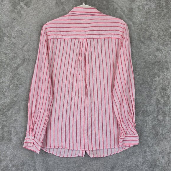 Maison 123 Paris Shirt Womens FR 40 Pink White Striped Button Down Long Sleeve - Picture 8 of 8